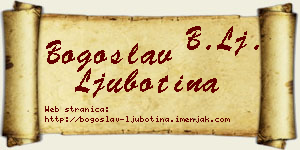 Bogoslav Ljubotina vizit kartica